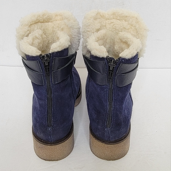 Sundance Blue Willette Shearling-lined Leather Suede Boots Size 39 - Picture 7 of 10